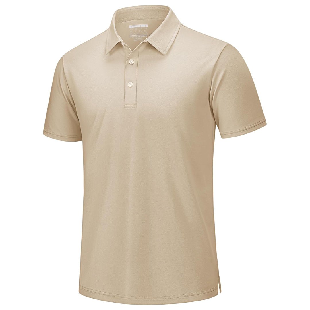 TACVASEN Light Apricot Men's Pique Polo Shirt Short Sleeve Cooling Golf Top