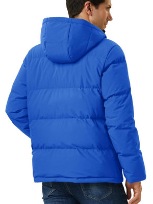 TACVASEN Bright Blue Men's Puffer Jacket Hooded Down Jacket