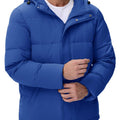 TACVASEN Blue Grey Men's Puffer Jacket Hooded Down Jacket