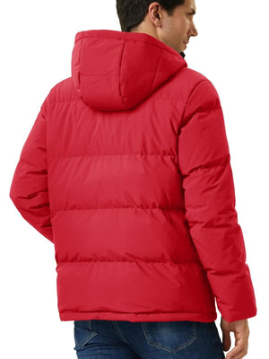 TACVASEN Tomato Men's Puffer Jacket Hooded Down Jacket