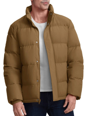 TACVASEN Brown Men's Puffer Jacket Water Resistant Windproof Down Jackets
