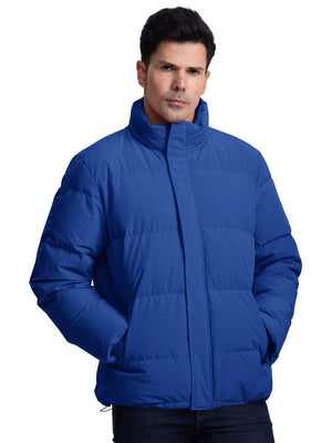 TACVASEN Blue Grey Men's Puffer Jacket Water Resistant Windproof Down Jackets