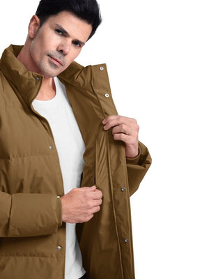 TACVASEN Brown Men's Puffer Jacket Water Resistant Windproof Down Jackets