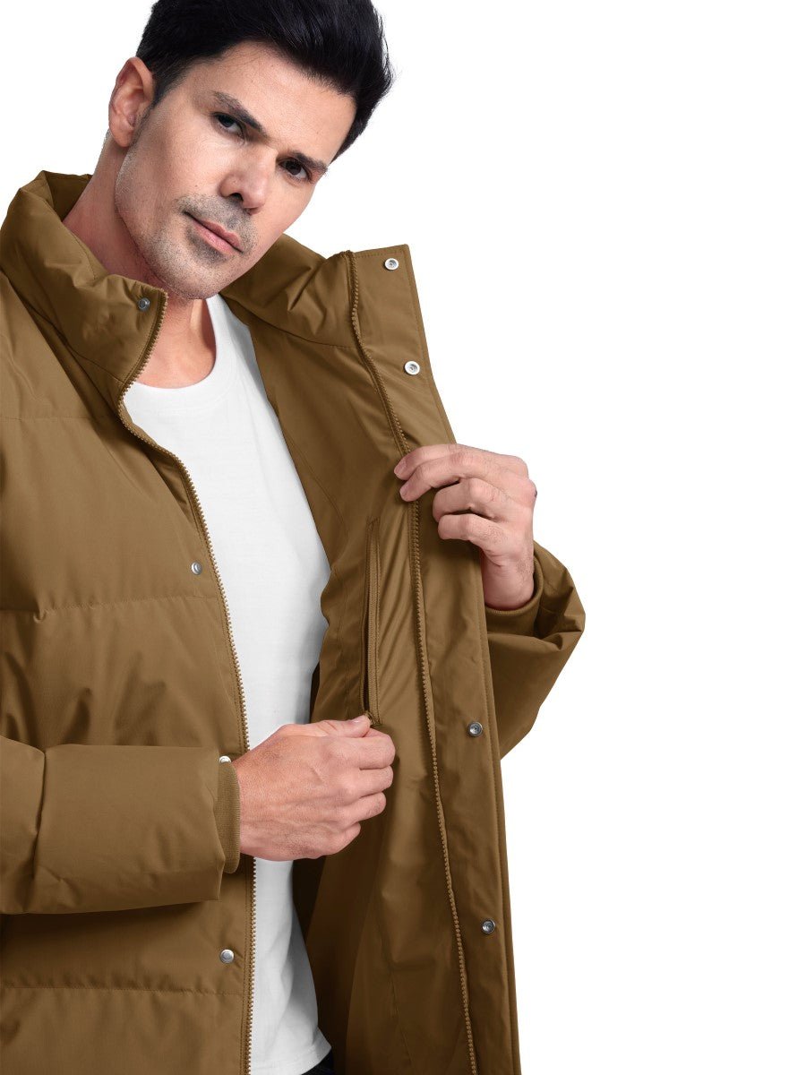 TACVASEN Brown Men's Puffer Jacket Water Resistant Windproof Down Jackets