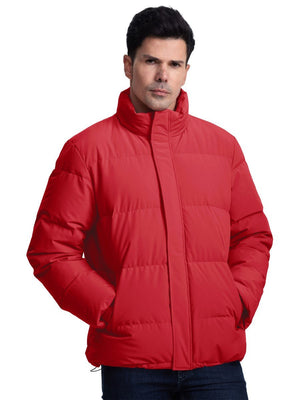 TACVASEN Tomato Men's Puffer Jacket Water Resistant Windproof Down Jackets