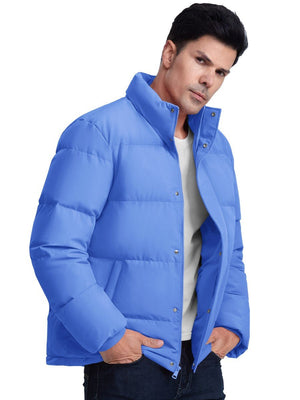TACVASEN Light Blue Men's Puffer Jacket Water Resistant Windproof Down Jackets
