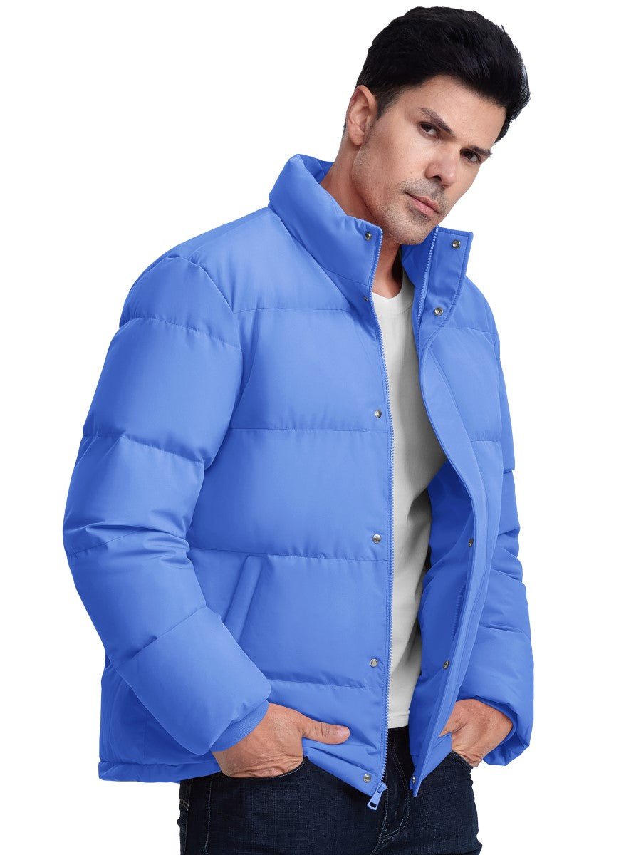 TACVASEN Light Blue Men's Puffer Jacket Water Resistant Windproof Down Jackets