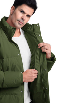 TACVASEN Army Green Men's Puffer Jacket Water Resistant Windproof Down Jackets