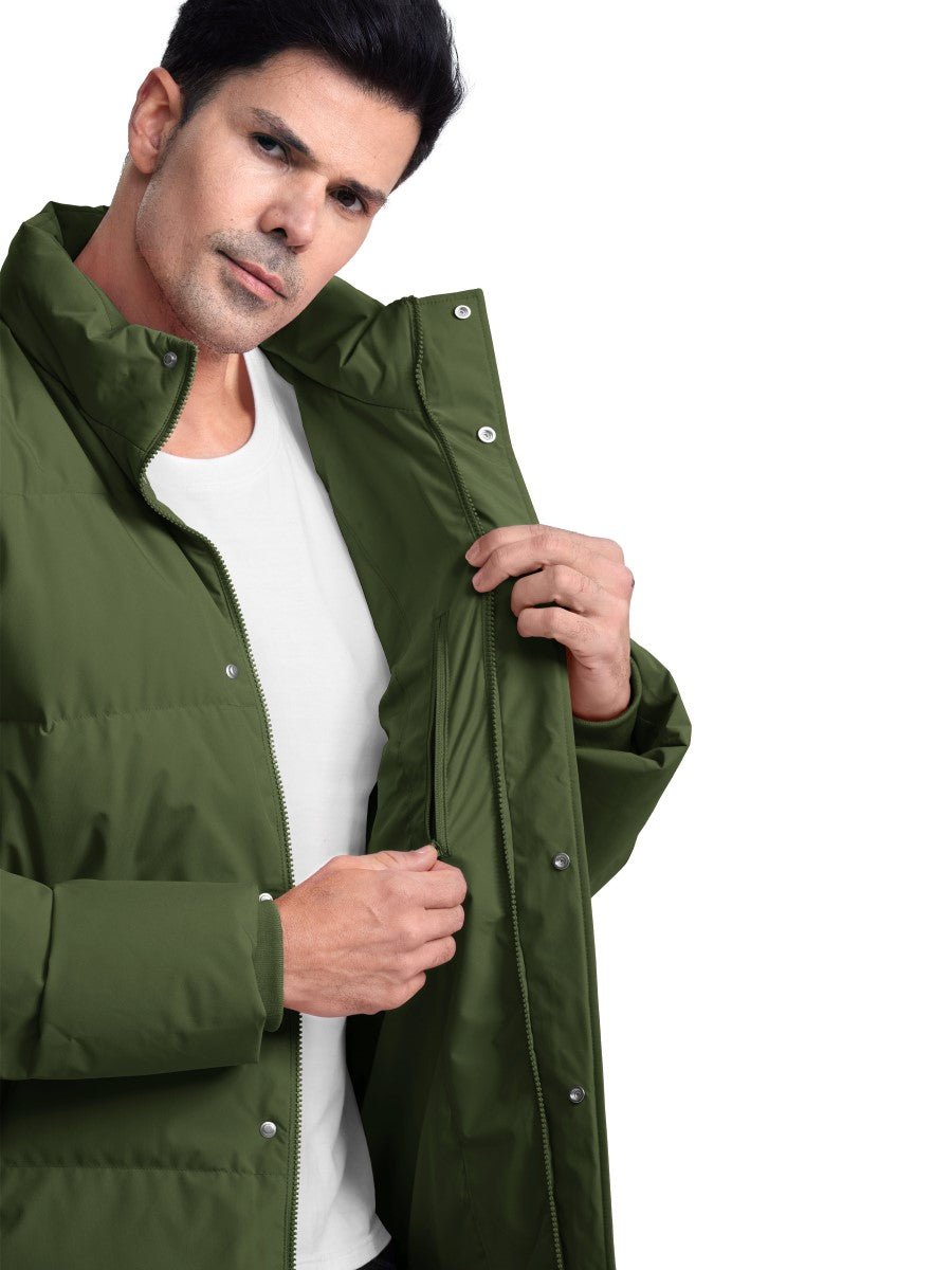 TACVASEN Army Green Men's Puffer Jacket Water Resistant Windproof Down Jackets