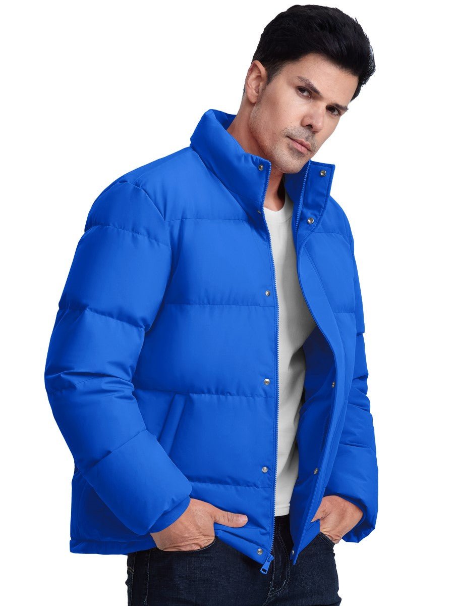 TACVASEN Bright Blue Men's Puffer Jacket Water Resistant Windproof Down Jackets