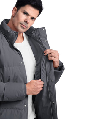 TACVASEN Dark Grey Men's Puffer Jacket Water Resistant Windproof Down Jackets