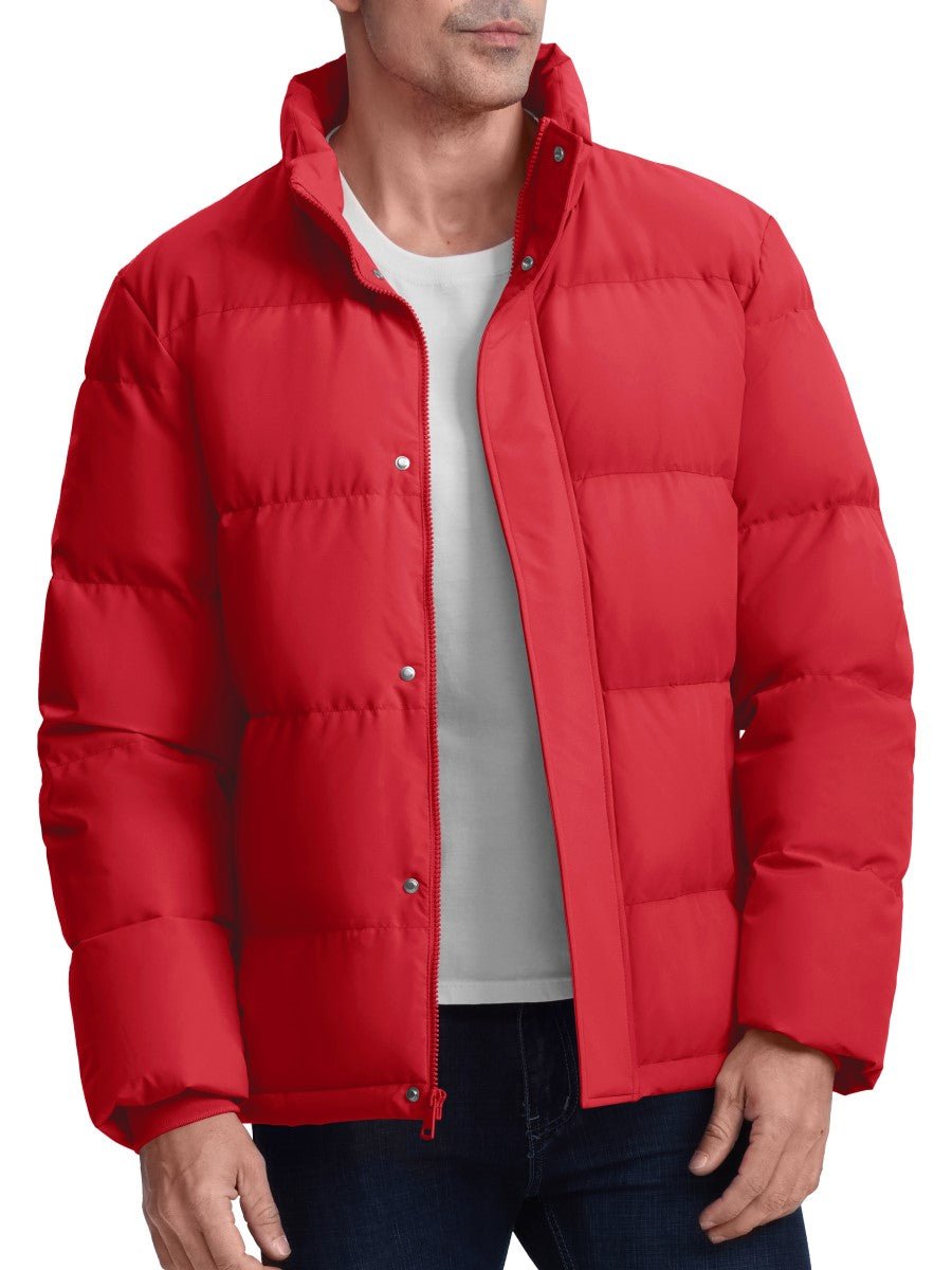 TACVASEN Tomato Men's Puffer Jacket Water Resistant Windproof Down Jackets