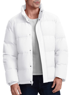 TACVASEN White Men's Puffer Jacket Water Resistant Windproof Down Jackets