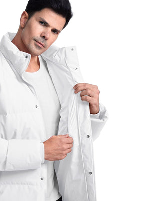 TACVASEN White Men's Puffer Jacket Water Resistant Windproof Down Jackets