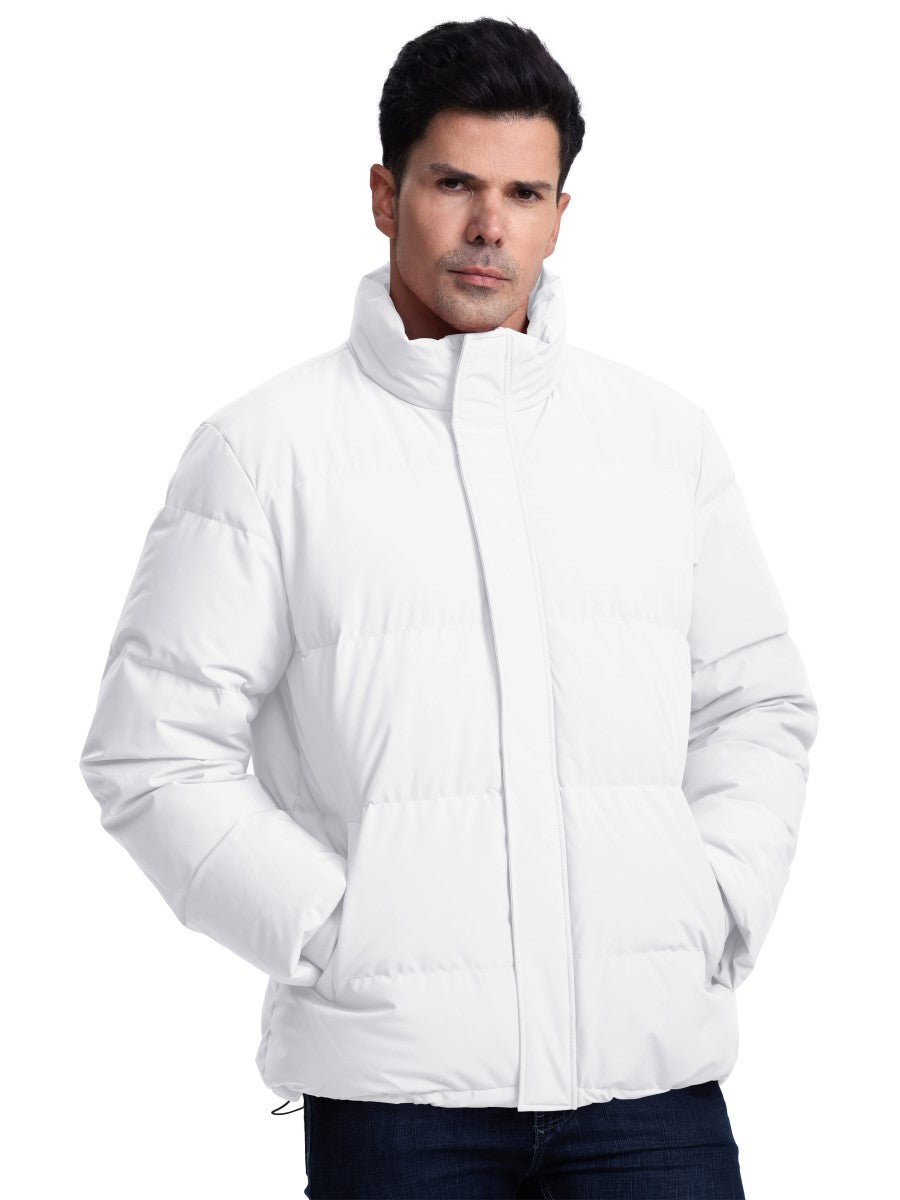 TACVASEN White Men's Puffer Jacket Water Resistant Windproof Down Jackets
