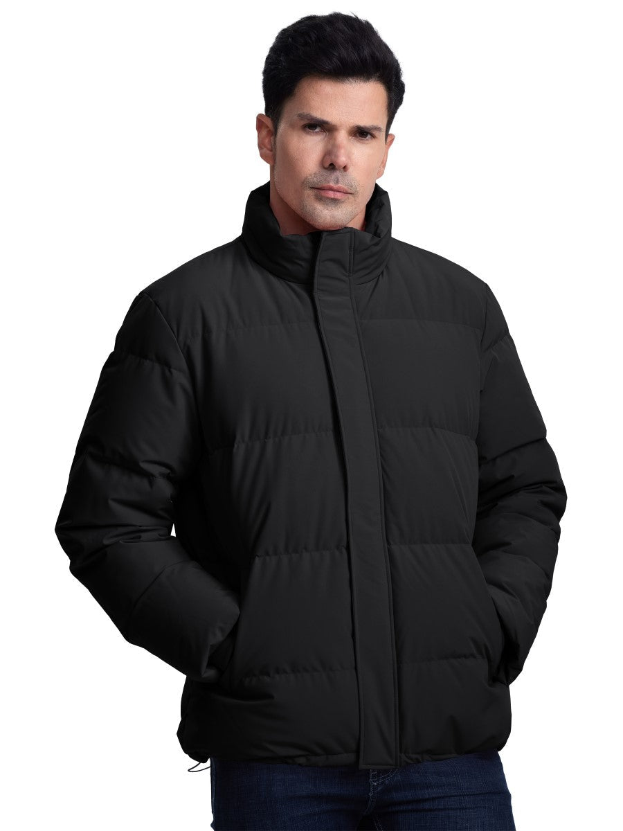 TACVASEN Black Men's Puffer Jacket Water Resistant Windproof Down Jackets