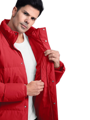 TACVASEN Tomato Men's Puffer Jacket Water Resistant Windproof Down Jackets
