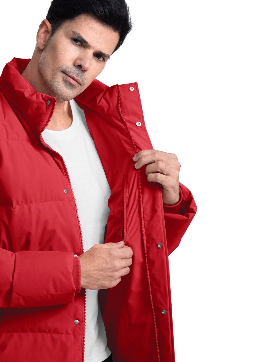 TACVASEN Tomato Men's Puffer Jacket Water Resistant Windproof Down Jackets