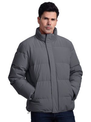 TACVASEN Dark Grey Men's Puffer Jacket Water Resistant Windproof Down Jackets
