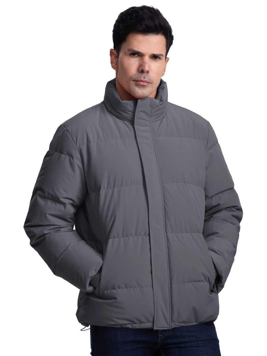 TACVASEN Dark Grey Men's Puffer Jacket Water Resistant Windproof Down Jackets