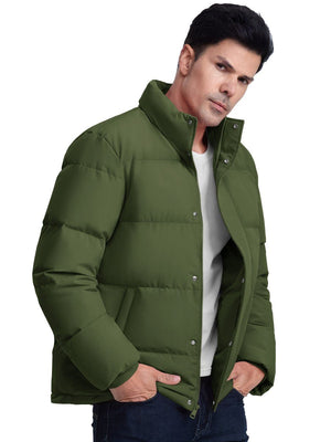 TACVASEN Army Green Men's Puffer Jacket Water Resistant Windproof Down Jackets