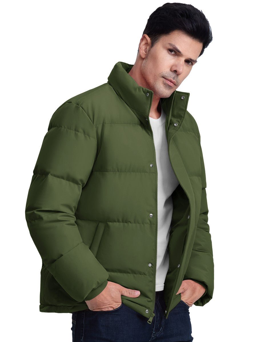 TACVASEN Army Green Men's Puffer Jacket Water Resistant Windproof Down Jackets