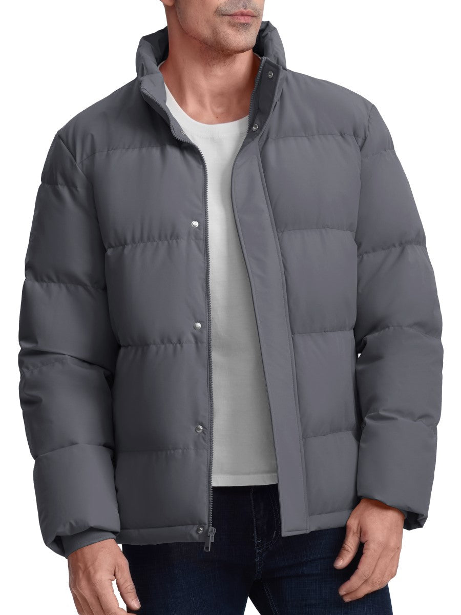 TACVASEN Dark Grey Men's Puffer Jacket Water Resistant Windproof Down Jackets