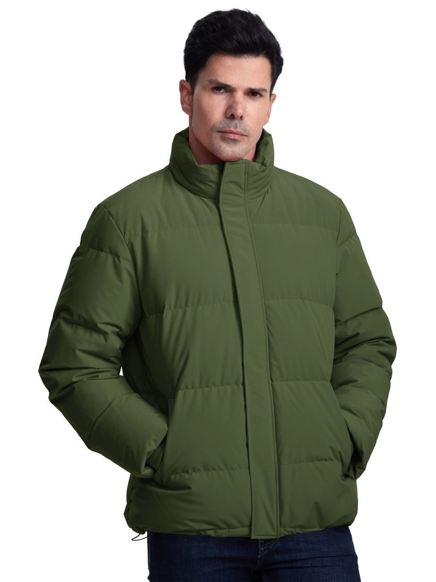 TACVASEN Army Green Men's Puffer Jacket Water Resistant Windproof Down Jackets
