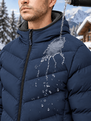 TACVASEN Navy Men's Puffer Sherpa Lined Winter Jacket