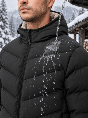 TACVASEN Black/Brown Men's Puffer Sherpa Lined Winter Jacket