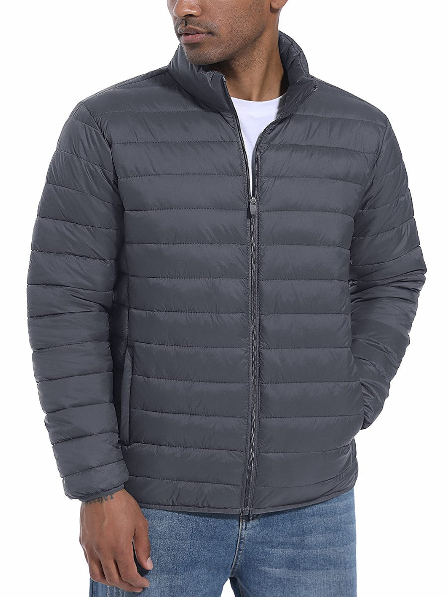 TACVASEN Dark Grey Men's Puffer Water Repellent Windproof Insulated Jacket