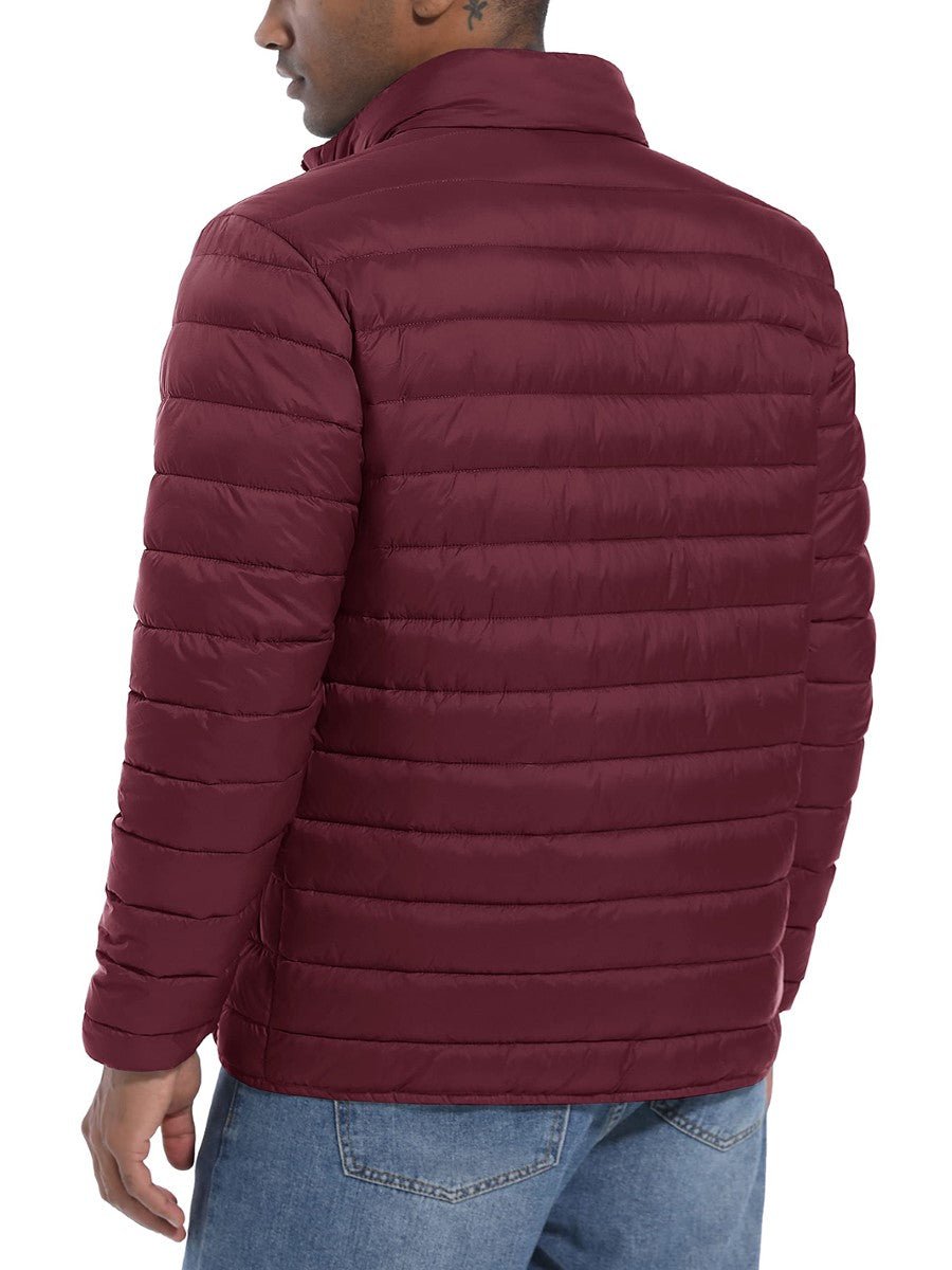 TACVASEN Wine Red Men's Puffer Water Repellent Windproof Insulated Jacket