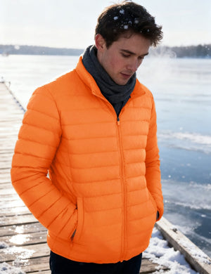 TACVASEN Orange Men's Puffer Water Repellent Windproof Insulated Jacket