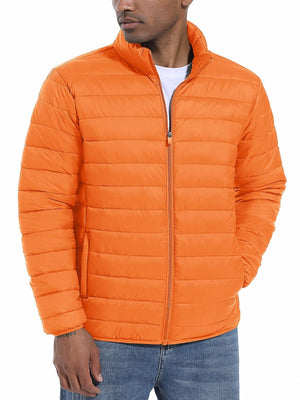 TACVASEN Orange Men's Puffer Water Repellent Windproof Insulated Jacket