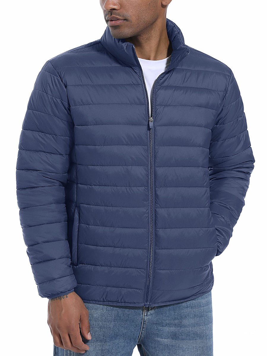 TACVASEN Blue Grey Men's Puffer Water Repellent Windproof Insulated Jacket
