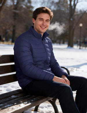 TACVASEN Navy Men's Puffer Water Repellent Windproof Insulated Jacket