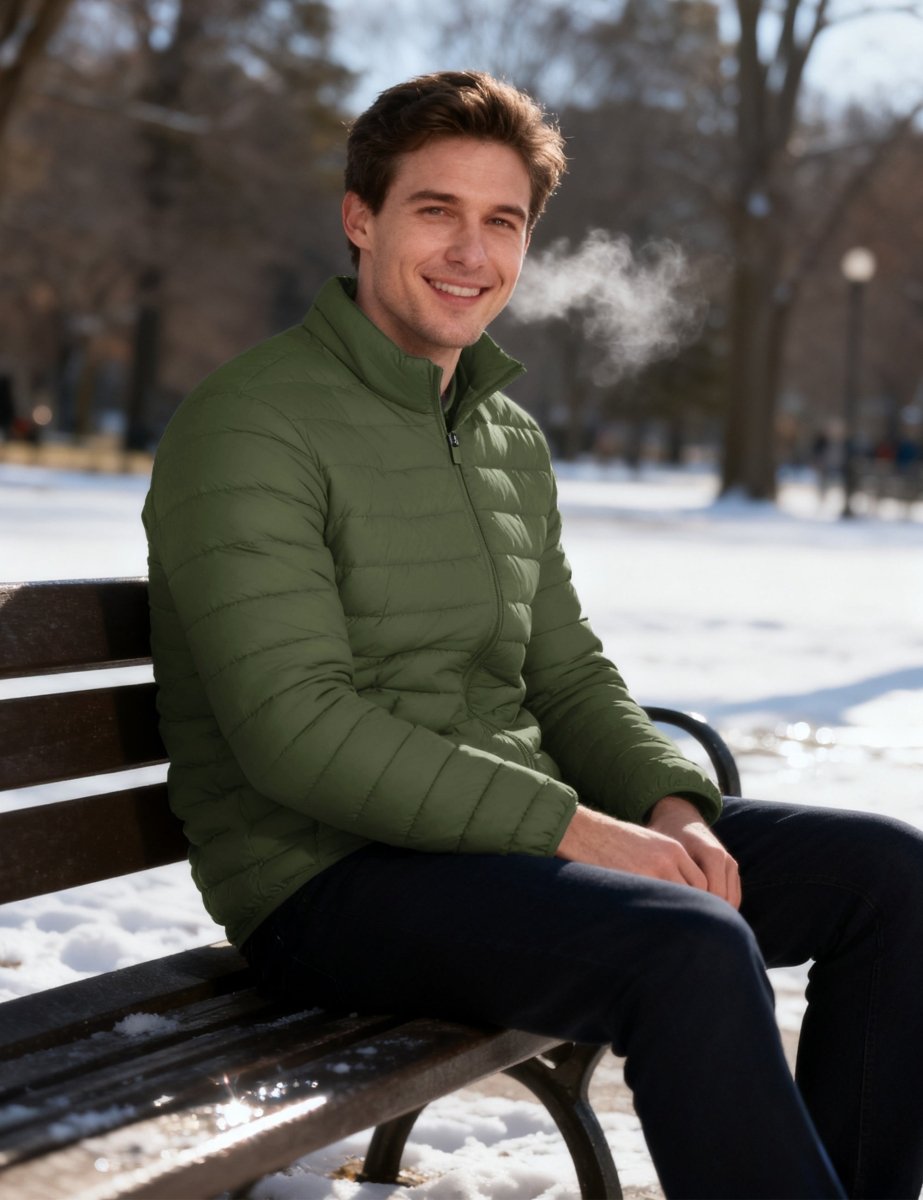 TACVASEN Army Green Men's Puffer Water Repellent Windproof Insulated Jacket