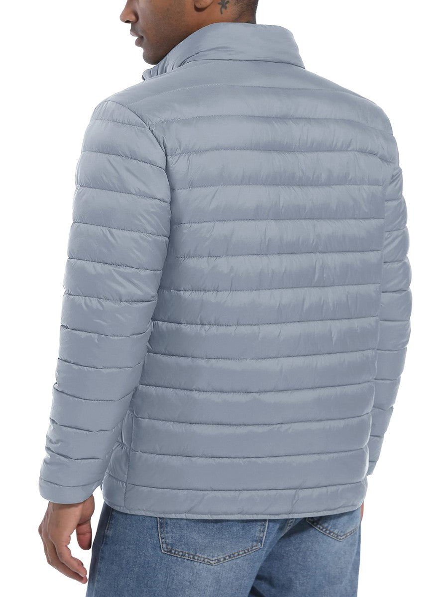 TACVASEN Light Grey Men's Puffer Water Repellent Windproof Insulated Jacket