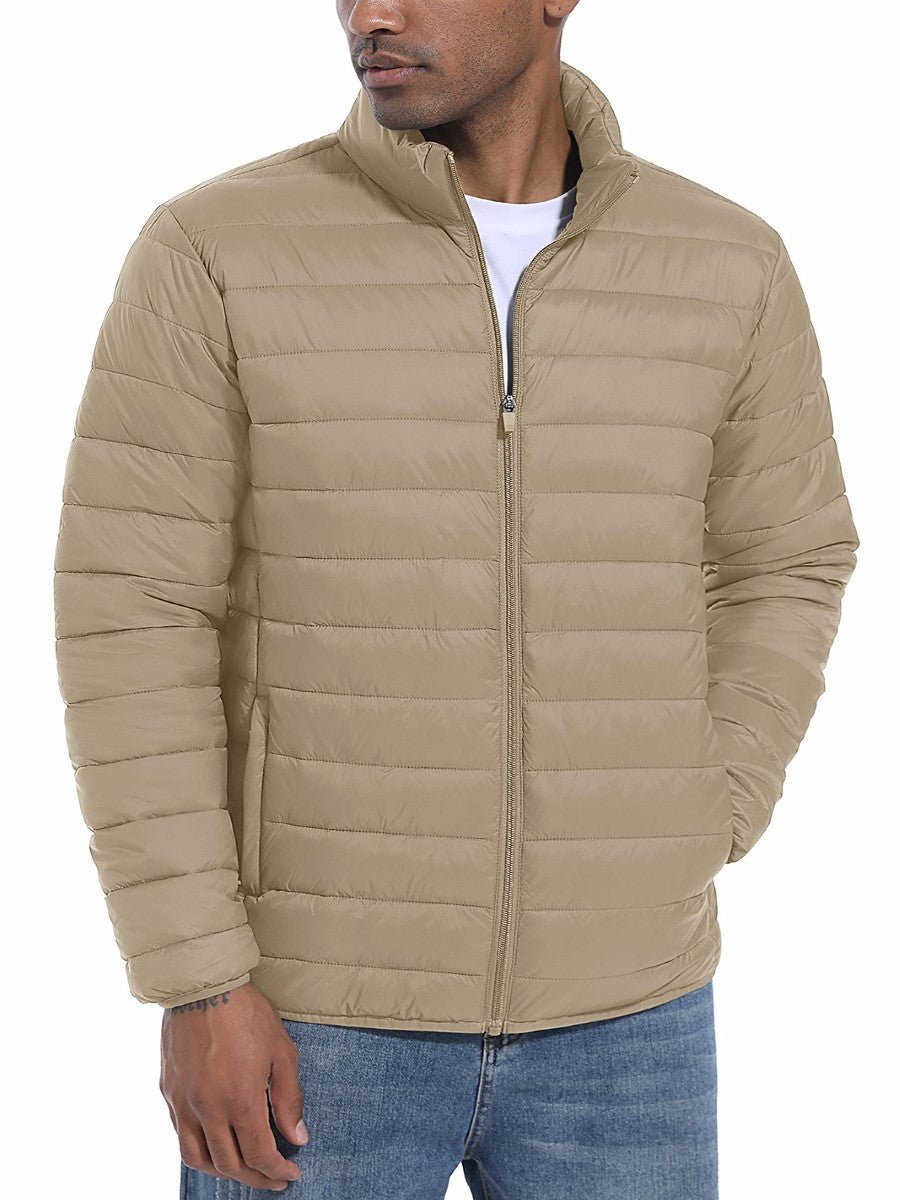 TACVASEN Khaki Men's Puffer Water Repellent Windproof Insulated Jacket