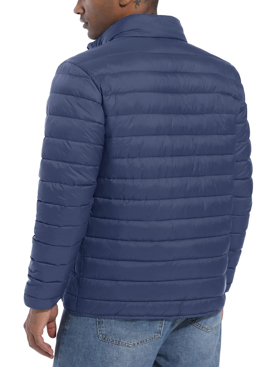 TACVASEN Blue Grey Men's Puffer Water Repellent Windproof Insulated Jacket