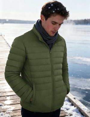 TACVASEN Army Green Men's Puffer Water Repellent Windproof Insulated Jacket