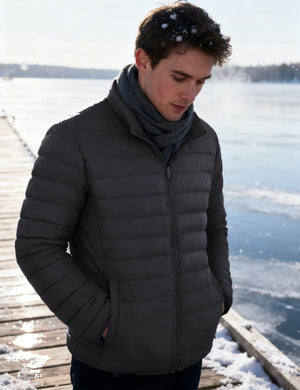 TACVASEN Black Men's Puffer Water Repellent Windproof Insulated Jacket