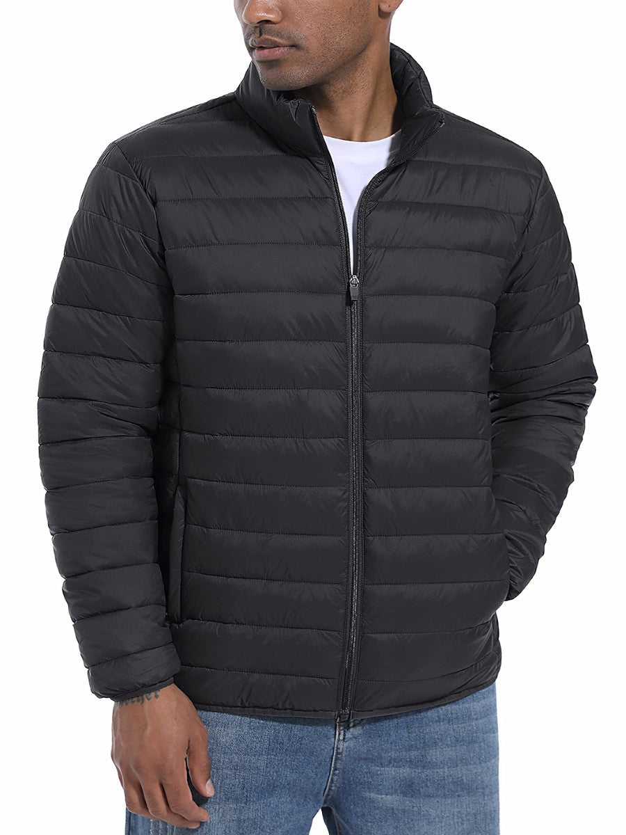TACVASEN Black Men's Puffer Water Repellent Windproof Insulated Jacket