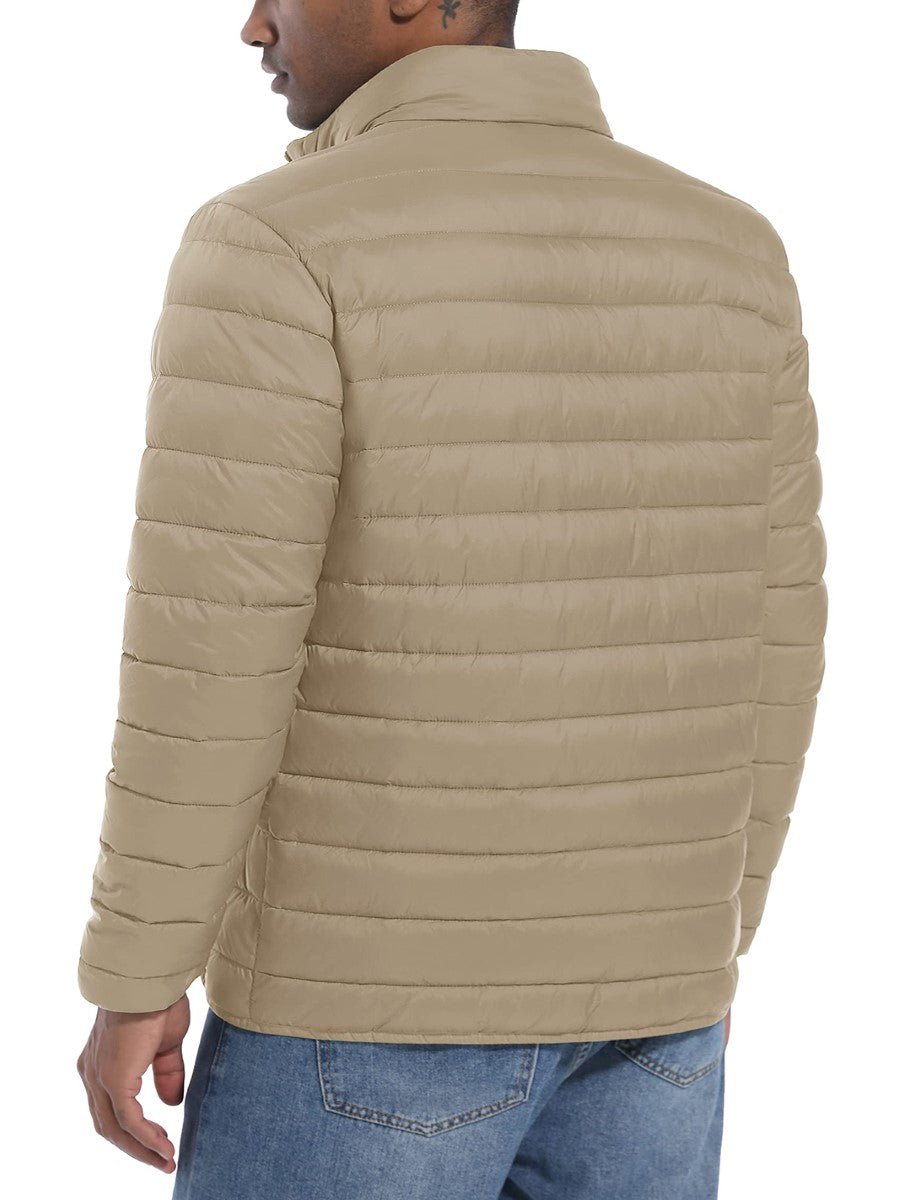 TACVASEN Khaki Men's Puffer Water Repellent Windproof Insulated Jacket