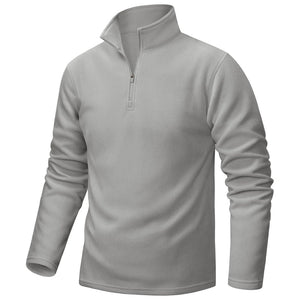 TACVASEN Light Grey Men's Pullover Workout Fleece 1/4 Zip Uncw Vintage Sweatshirts