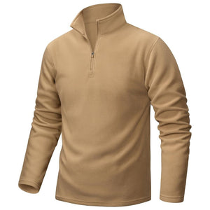 TACVASEN Khaki Men's Pullover Workout Fleece 1/4 Zip Uncw Vintage Sweatshirts
