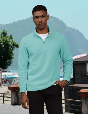 TACVASEN Grey Green Men's Pullover Workout Fleece 1/4 Zip Uncw Vintage Sweatshirts