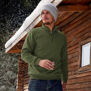 TACVASEN Army Green Men's Quarter Zip Fleece Pullover Warm Winter Sweatshirt