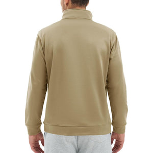 TACVASEN Khaki Men's Quarter Zip Pullover Sweatshirts Lightweight Fleece Lined
