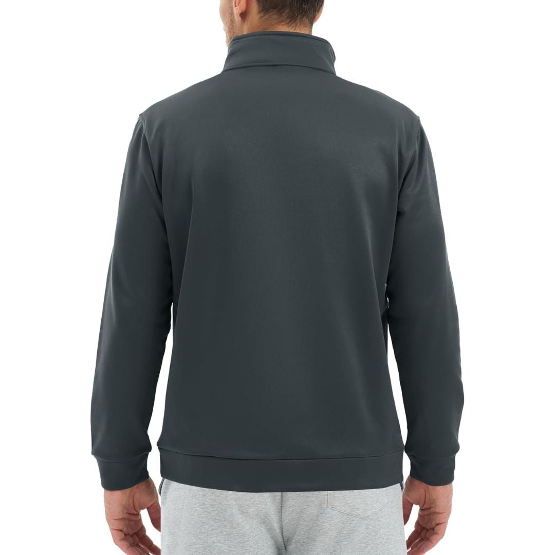 TACVASEN Dark Grey Men's Quarter Zip Pullover Sweatshirts Lightweight Fleece Lined